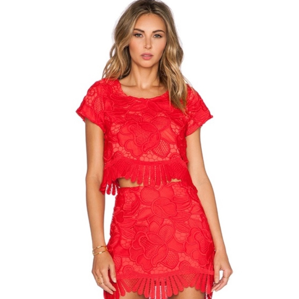 For Love and Lemons Red Daycation Top